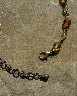 90s Amber Glass Beaded Necklace