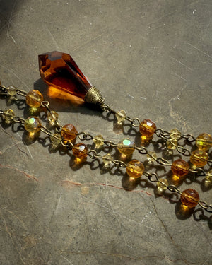 90s Amber Glass Beaded Necklace