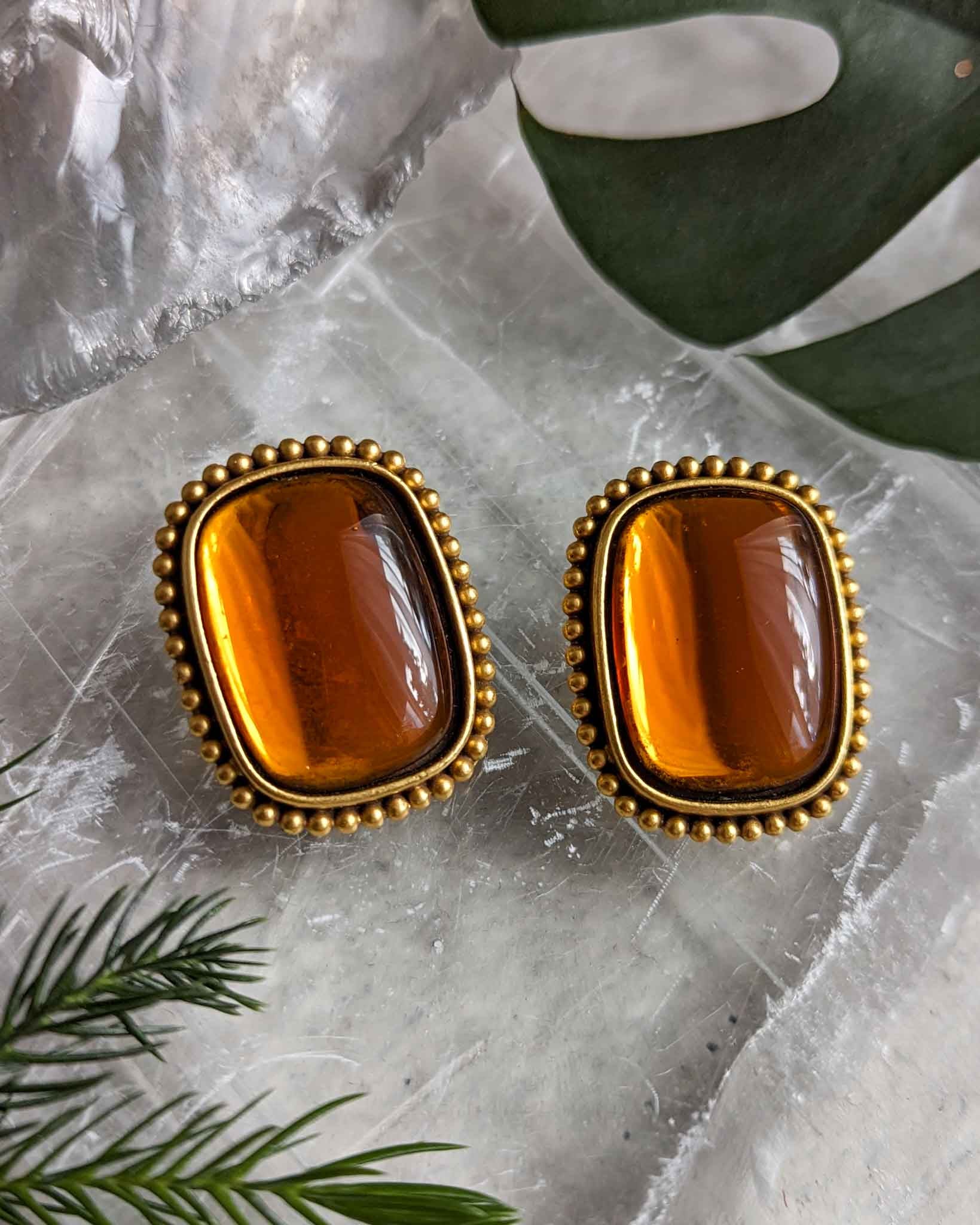 80s YSL Amber Gripoix Earrings