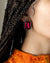 80s YSL Pink Faceted Crystal Earrings
