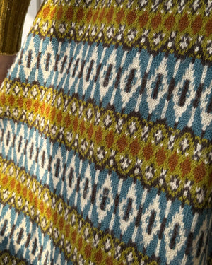 50s Fair Isle Wool Skirt | S