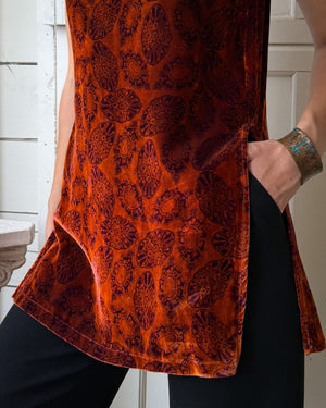 90s Liza Bruce Velvet Tunic | S