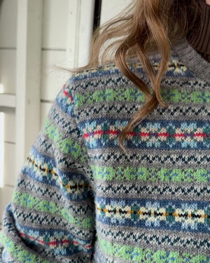 Ralph Lauren Gray Wool Fair Isle Sweater | L