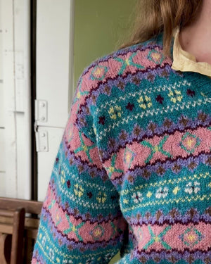 Ralph Lauren Teal Wool Fair Isle Sweater | L