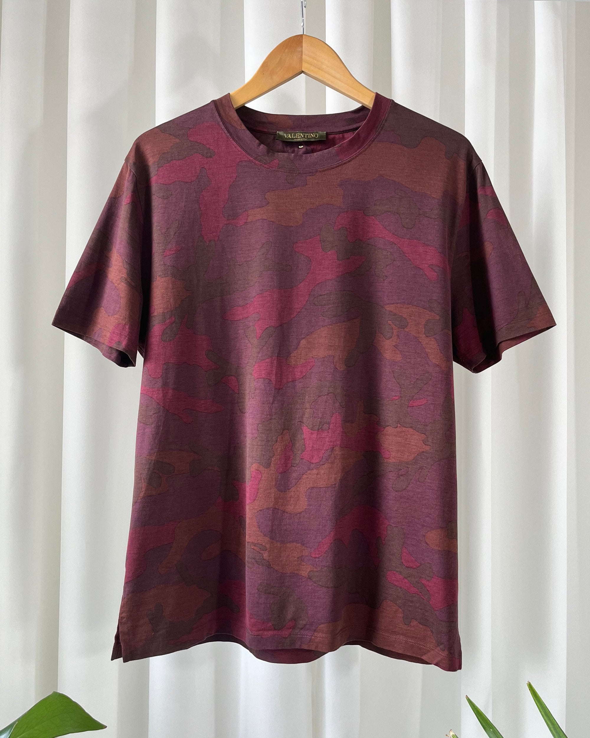 Valentino Burgundy Camo T-Shirt | L