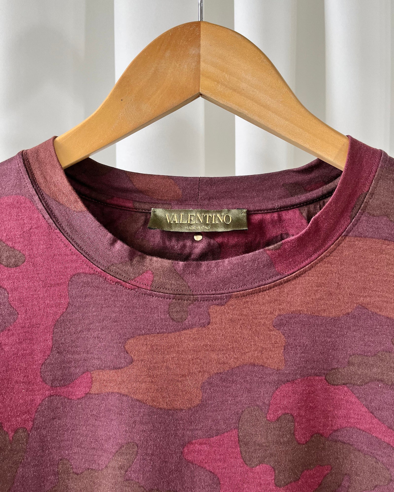 Valentino Burgundy Camo T-Shirt | L