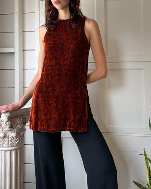 90s Liza Bruce Velvet Tunic | S