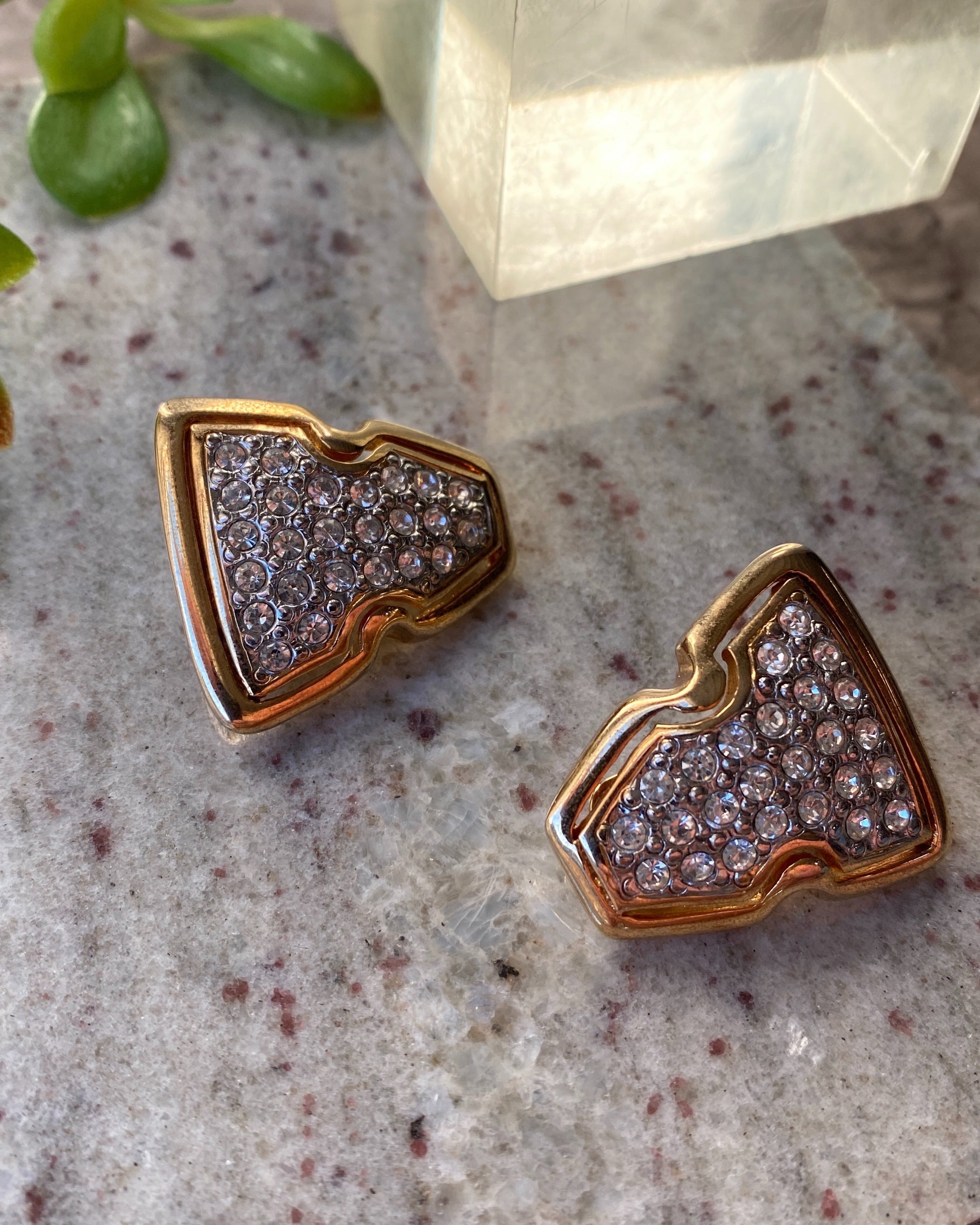 80s Pave Crystal Earrings