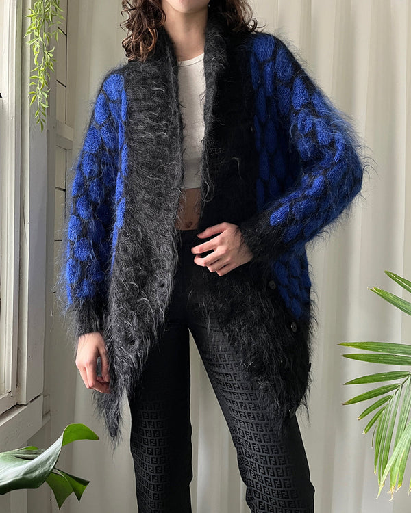 90s Shaggy Mohair Cardigan - Lucky Vintage