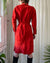 80s Belted Red Suede Dress