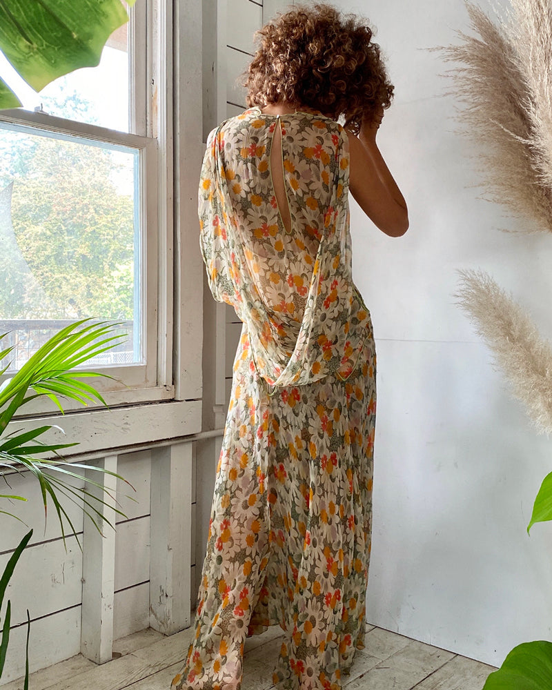30s Floral Silk Gown | XS-S 30s Floral Silk Gown | XS-S