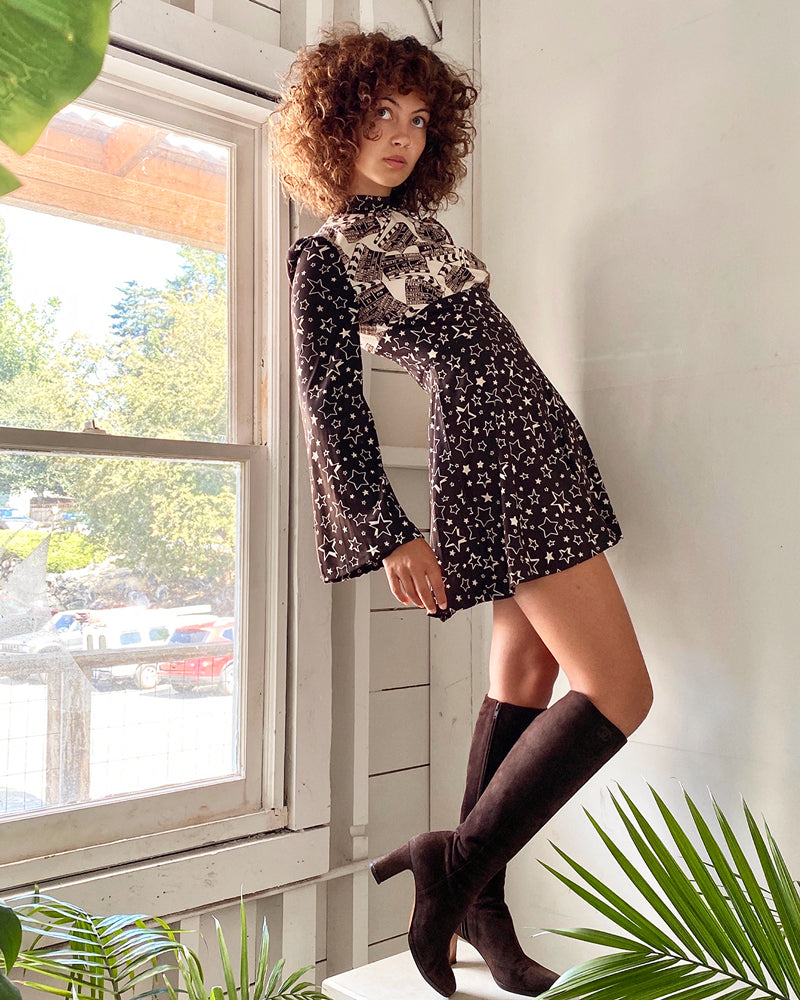 70s Novelty Film Print Mini Dress | XS-S 70s Novelty Film Print Mini Dress | XS-S