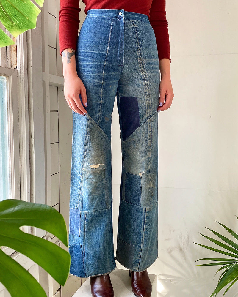 70s Patchwork Selvedge Jeans | S-M