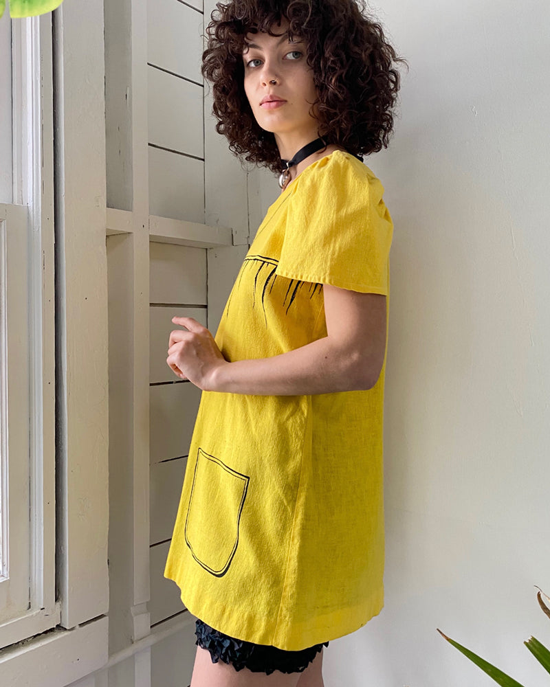 60s Novelty Tromp L'Oeil Smock Dress | S-M 60s Novelty Tromp L'Oeil Smock Dress | S-M