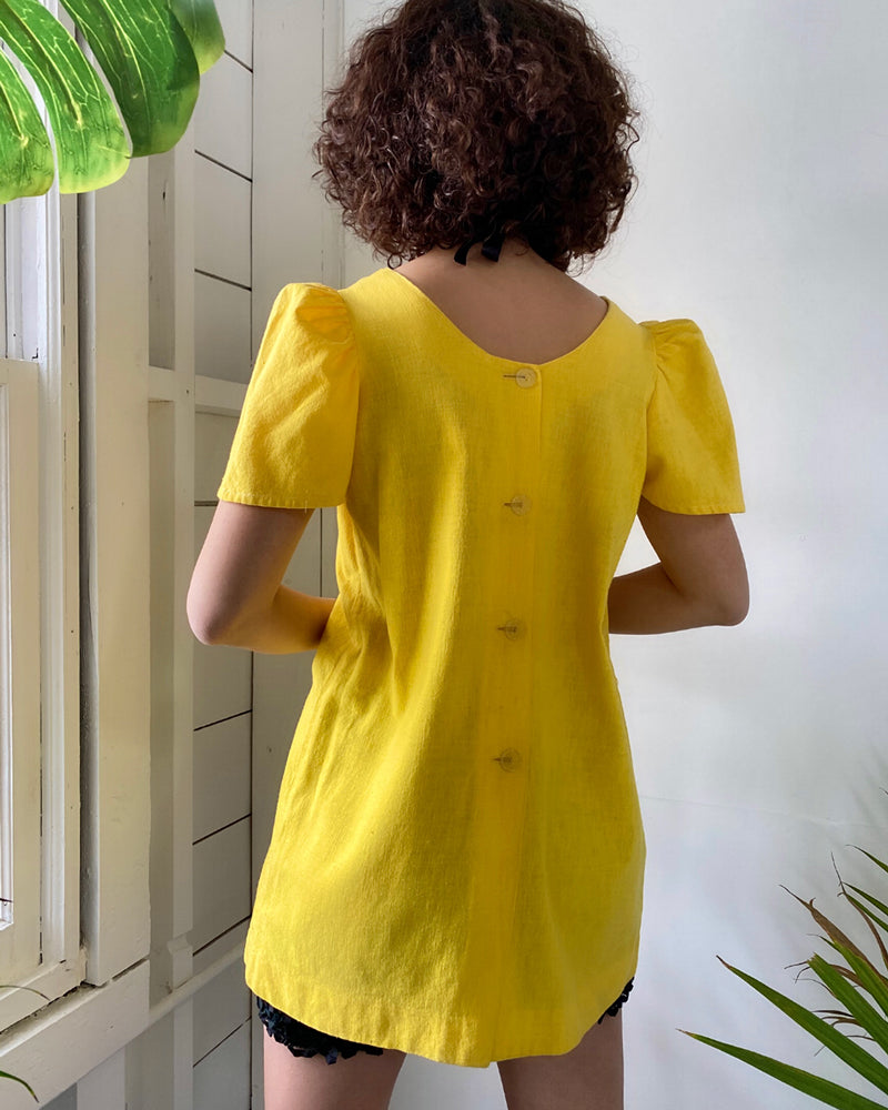 smock dress vintage 60s Novelty Tromp L'Oeil Smock Dress | S-M