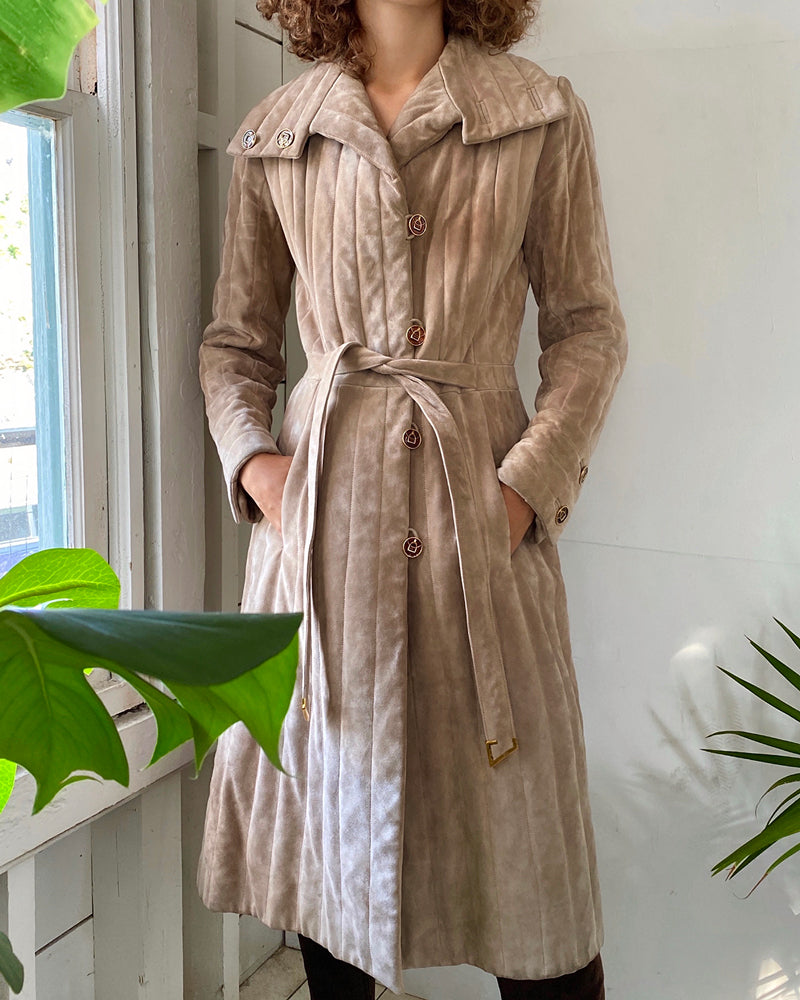 70s Gucci Quilted Trench | XS-S