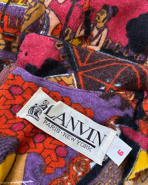 70s Lanvin Novelty Print Dress