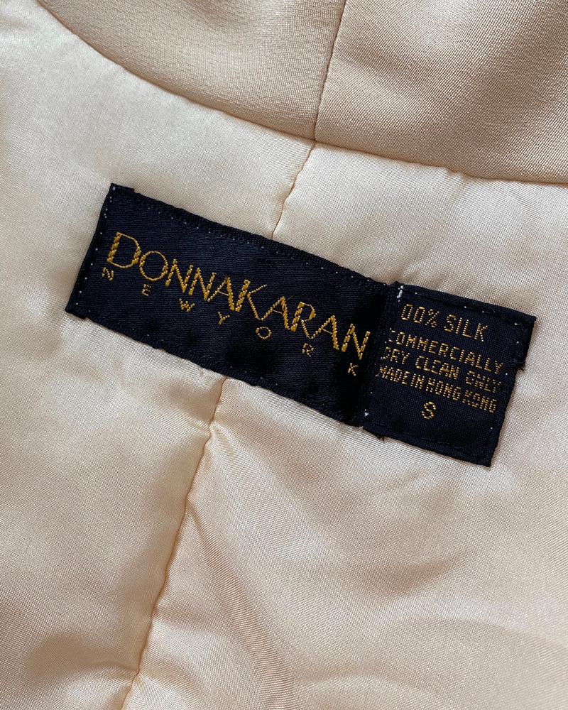 90s Donna Karan Quilted Silk Jacket - Lucky Vintage