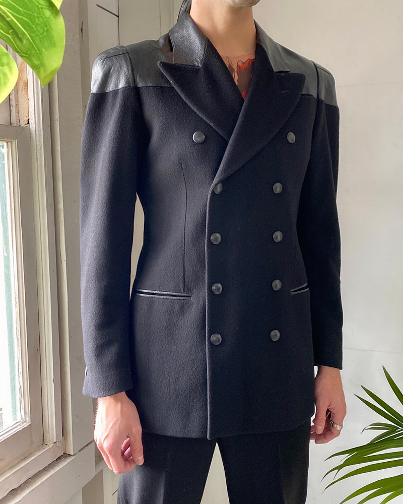 90s Gaultier Leather & Wool Jacket | M