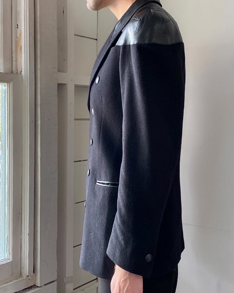 90s Gaultier Leather & Wool Jacket - Lucky Vintage