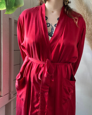 Red Silk Dressing Gown