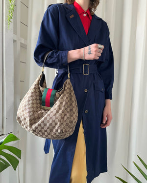 80s Classic Belted Navy Trench