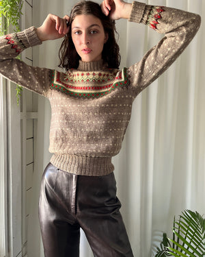 50s Danish Wool Turtleneck Sweater