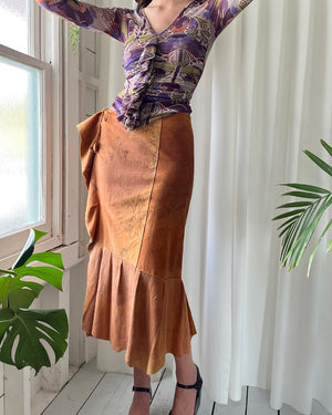 00s Dyed Leather Skirt