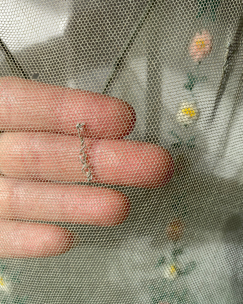 20s Embroidered Mesh Dress | XS