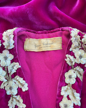 30s Silk Velvet Evening Coat