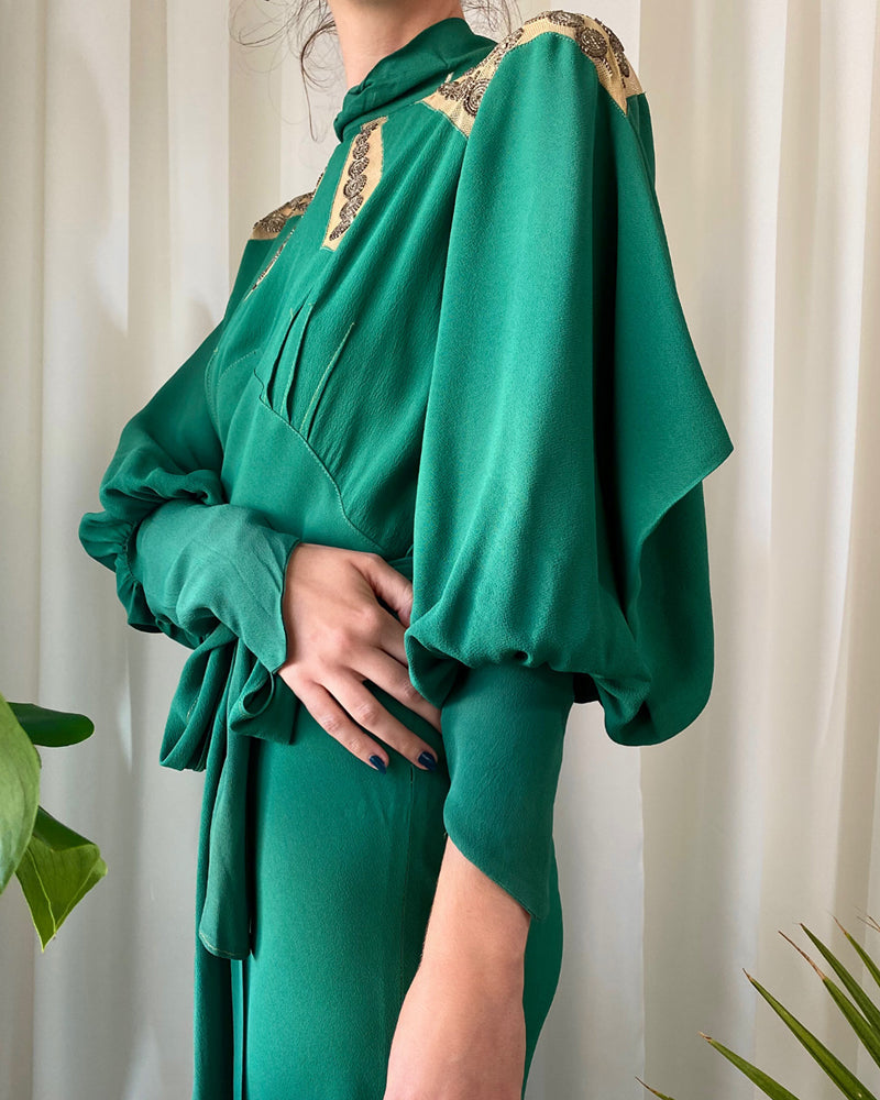 30s Crepe Gown | S-M - Lucky Vintage 30s Crepe Gown | S-M - Lucky Vintage