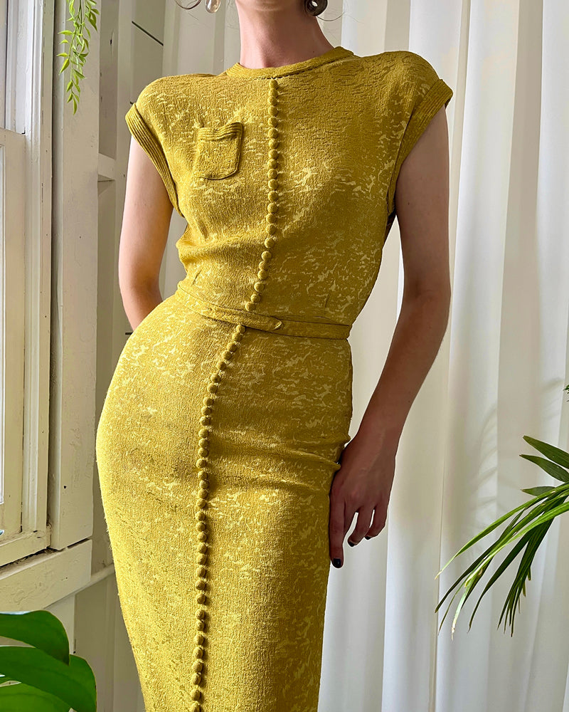 30s Chartreuse Gown | S