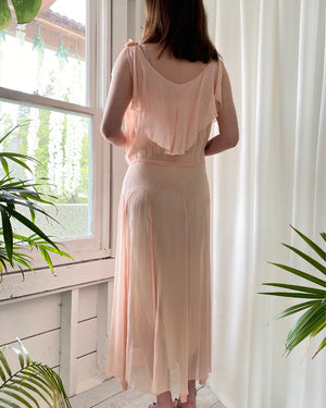 30s Peach Silk Gown
