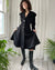 40s Black Wool Princess Coat