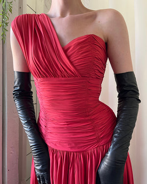 50s One Shoulder Jersey Gown