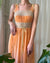 40s Peach Silk Slip Dress | M