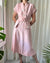 40s Belted Pink Linen Dress