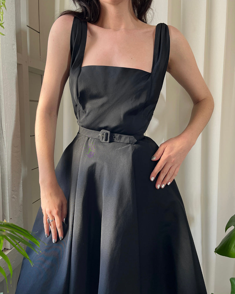 50s Jacques Griffe Black Dress | S