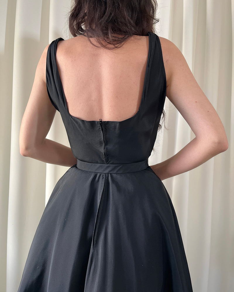 50s Jacques Griffe Black Dress | S - Lucky Vintage 50s Jacques Griffe Black Dress | S - Lucky Vintage