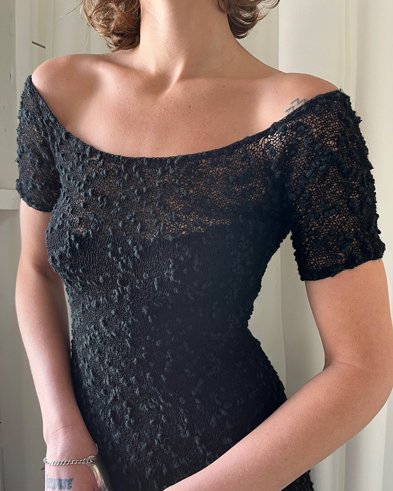 40s Semi Sheer Knit Dress | XS-S 40s Semi Sheer Knit Dress | XS-S