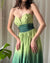 50s Green Ombre Strapless Gown