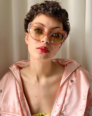50s Pink Rhinestone Sunglasses