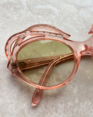50s Pink Rhinestone Sunglasses