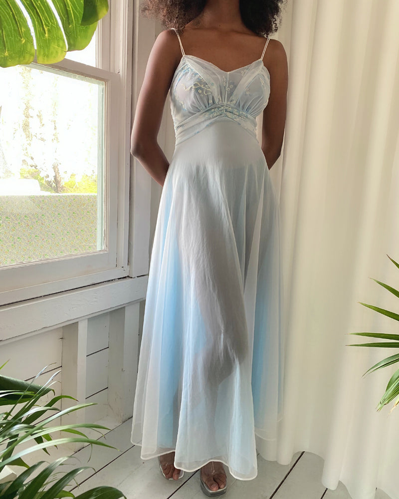 50s Schiaparelli Peignoir & Nightgown Set | S