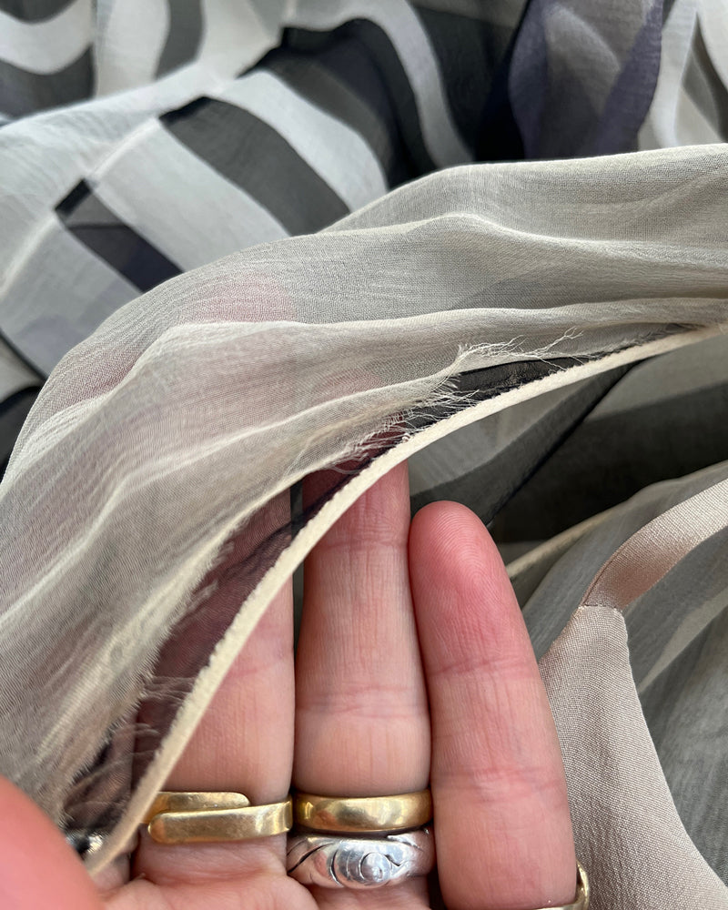 50s Galanos Striped Silk Dress