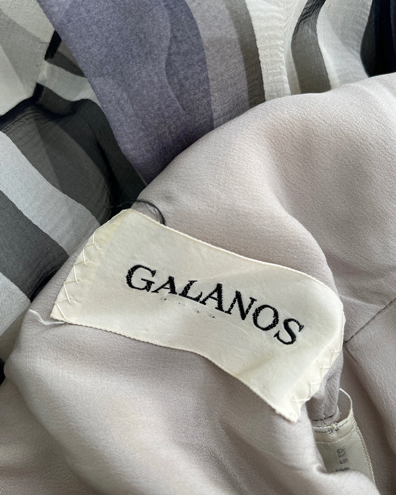 50s Galanos Striped Silk Dress