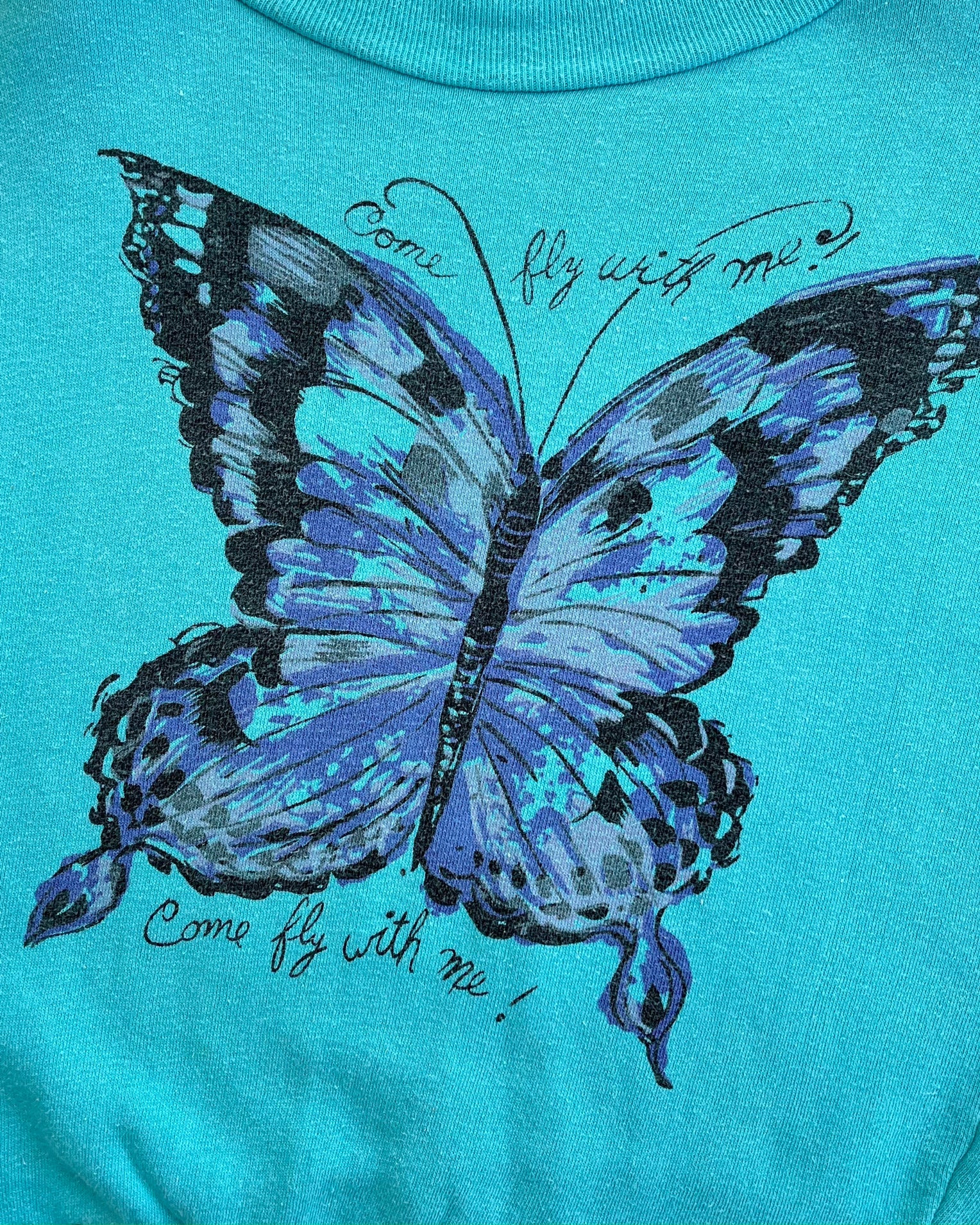 60s Butterfly Print Sweatshirt