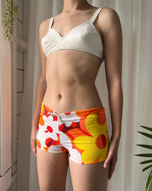 60s Flower Power Low Rise Shorts
