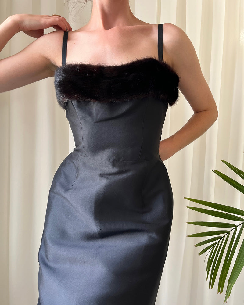 60s Nina Ricci Couture Silk Dress | S