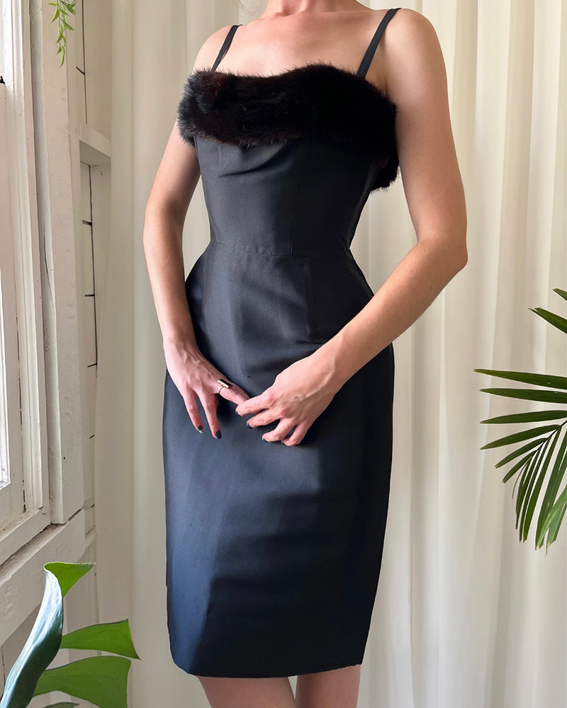 60s Nina Ricci Couture Silk Dress | S